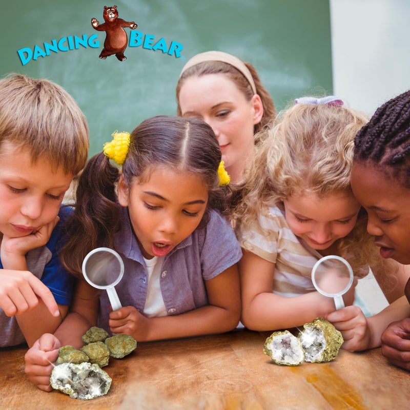 DANCING BEAR 25 Break Your Own Geodes, (Medium 1-1.5") 90% Hollow, Crack Open & Discover Amazing Surprise Crystals Inside! Educational Info and Instructions Included, Fun Party Favors & Prizes - Image 5